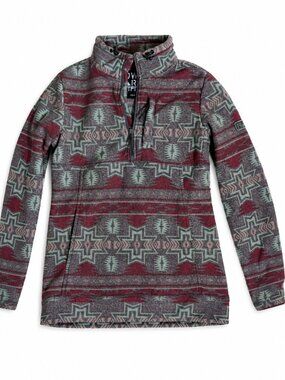 Powder River Outfitters Pullover Half-Zip Sweater Jacket - Multicolor Aztec